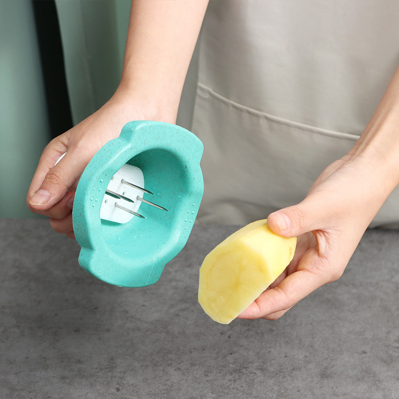 Bulvių kepimo peilis Prancūziškų bulvyčių pjaustyklė Daržovių Įrankiai Nerūdijančio plieno pjaustyklė Vaisių drožlių įtaisas Banguotos salotų pjaustymo priemonės