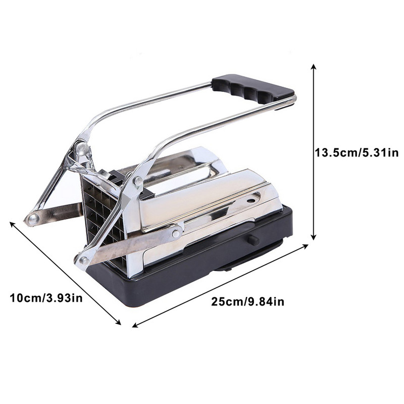 Cea mai nouă mașină de tăiat chipsuri de cartofi din oțel inoxidabil Mașină de tocat legume de bucătărie manuală pentru bucătărie