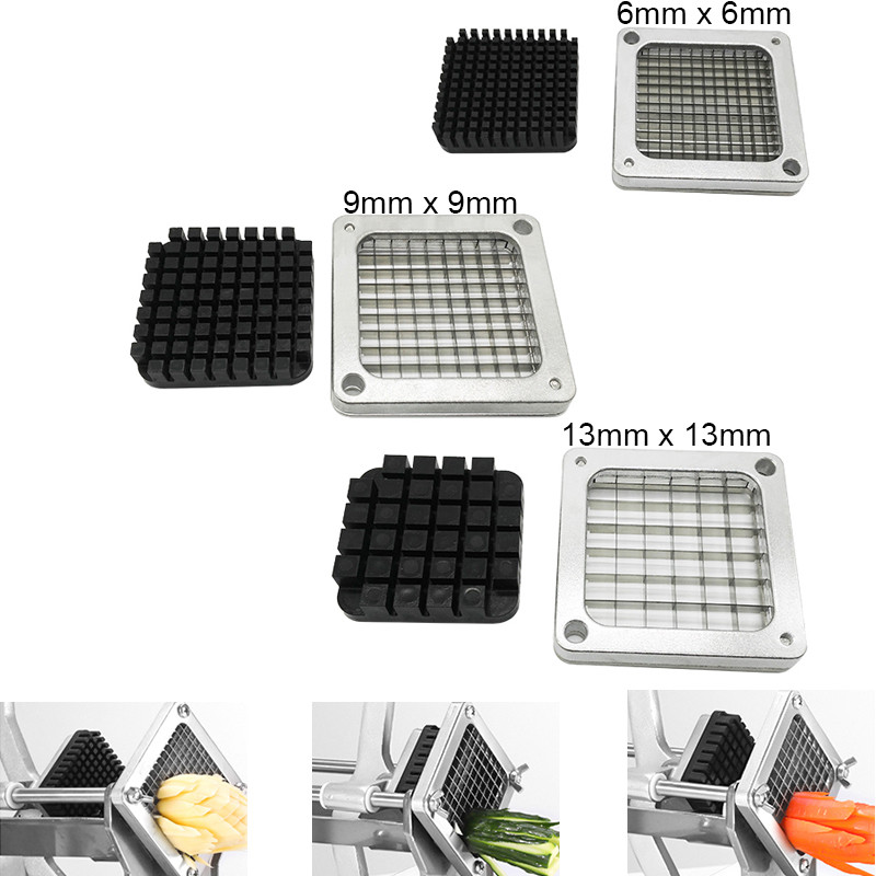 Sjeckalica za pomfrit od nehrđajućeg čelika Kuhinjska sjeckalica za povrće i krumpir Rezač za pomfrit Rezač za pomfrit s 3 oštrice Pa