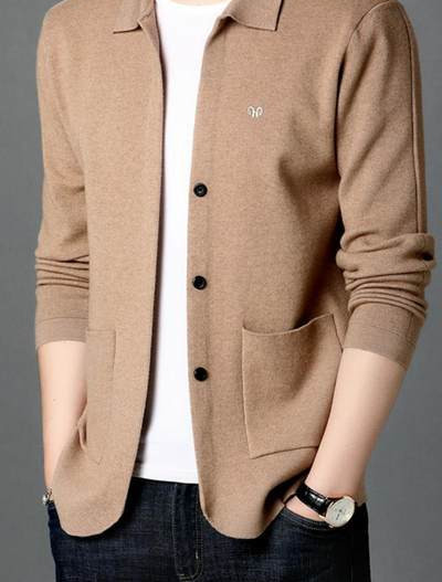 Muški ležerni kardigan s vezom i gumbima