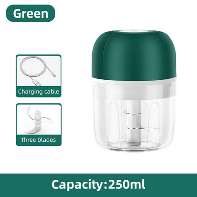 100 ml / 250 ml mini USB töltő vezeték nélküli konyhai elektromos porszívó étel fokhagyma paprika húsdaráló baba kiegészítő ételmixer