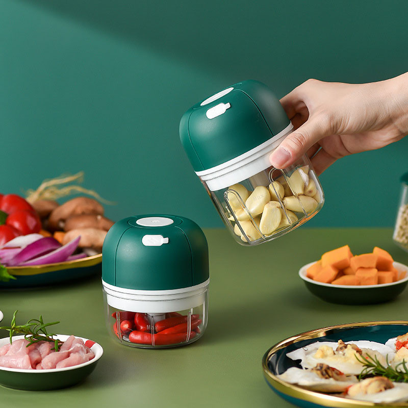 100 ml / 250 ml Mini USB de încărcare fără fir Pulverizator electric de bucătărie alimente usturoi ardei mașină de tocat carne mixer auxiliar pentru copii
