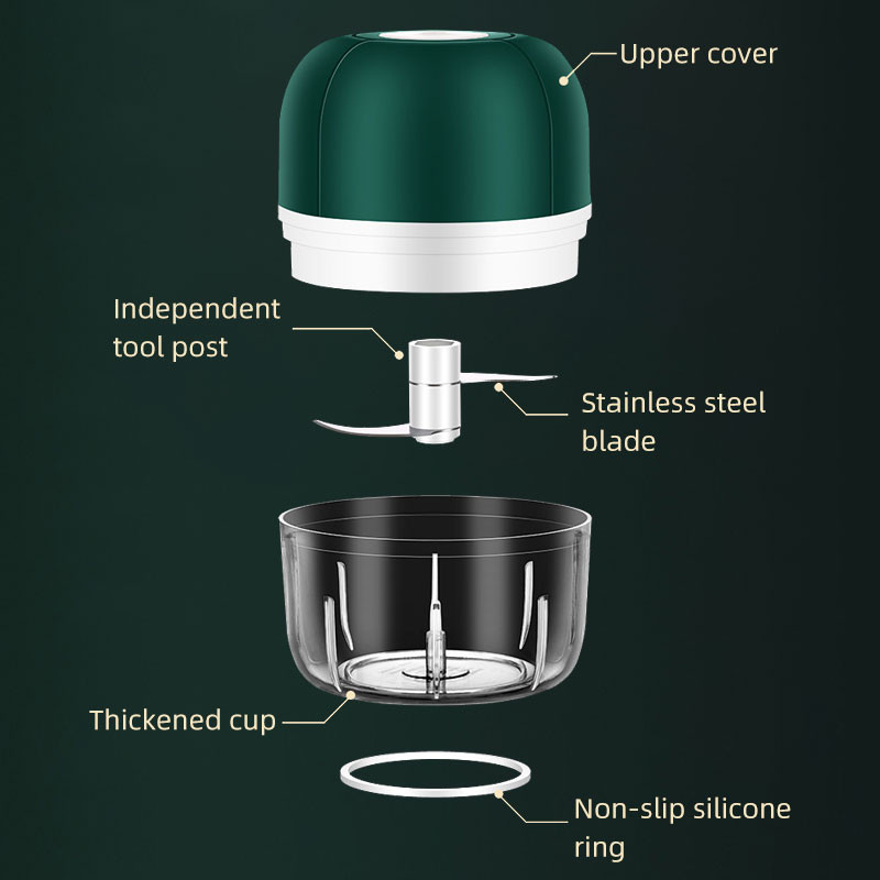 100 ml / 250 ml Mini USB de încărcare fără fir Pulverizator electric de bucătărie alimente usturoi ardei mașină de tocat carne mixer auxiliar pentru copii