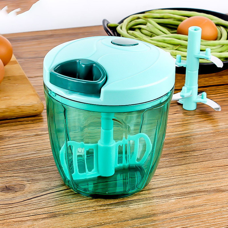 900ML stil albastru Multifuncțional Design de mare viteză Tocător de legume și fructe Tocător manual Tocător de carne Tocător de usturoi