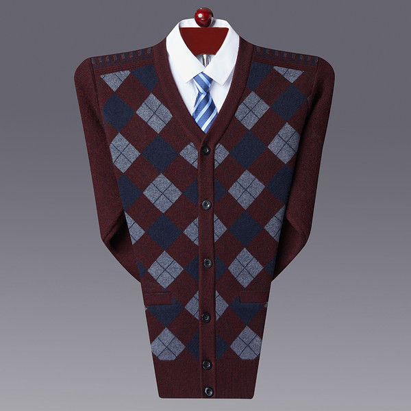 Vestă cu nasturi în carouri pentru bărbați