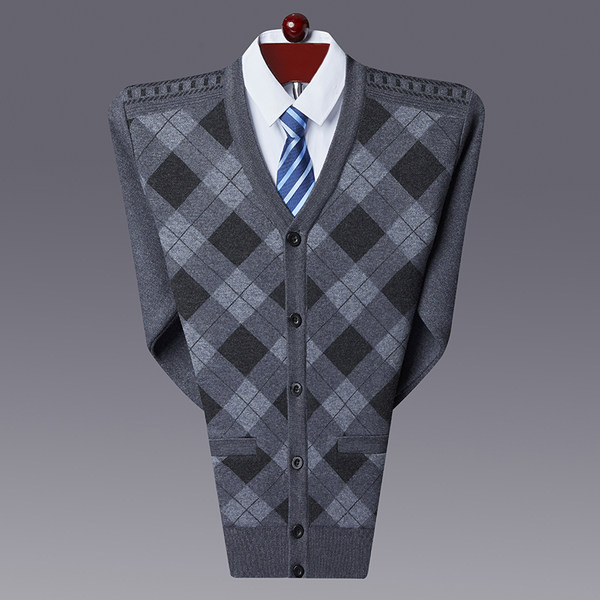 Vestă cu nasturi în carouri pentru bărbați