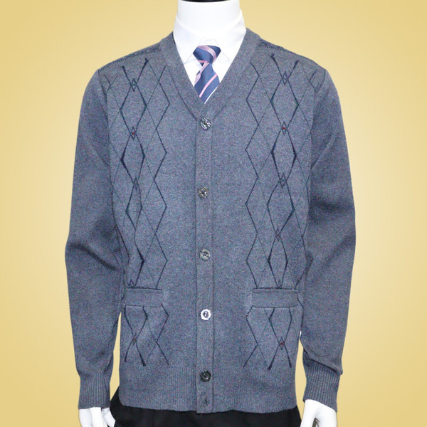 Karirani muški prsluk s džepom i V-izrezom