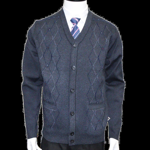 Karirani muški prsluk s džepom i V-izrezom