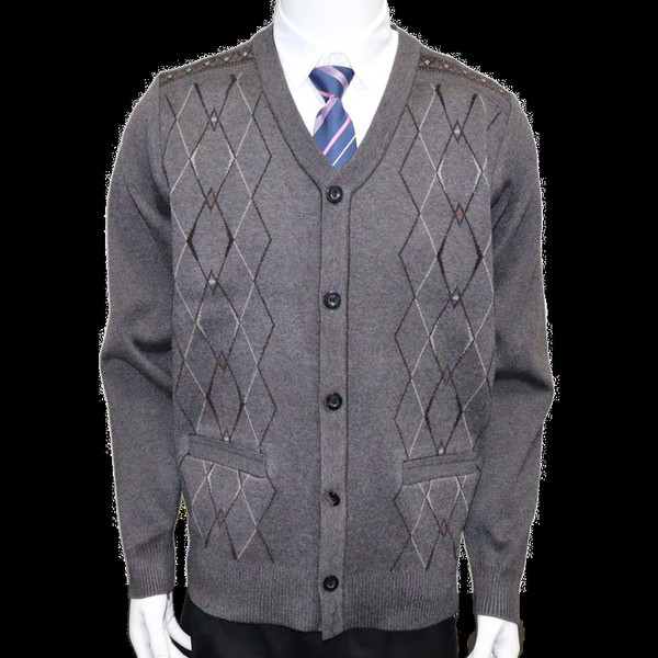 Karirani muški prsluk s džepom i V-izrezom