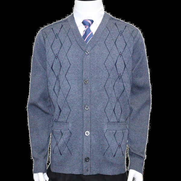 Karirani muški prsluk s džepom i V-izrezom