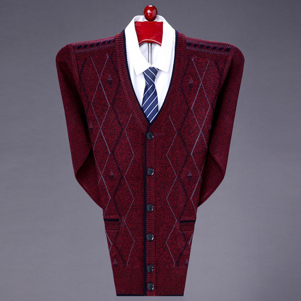 Cardigan pentru bărbați cu forme geometrice