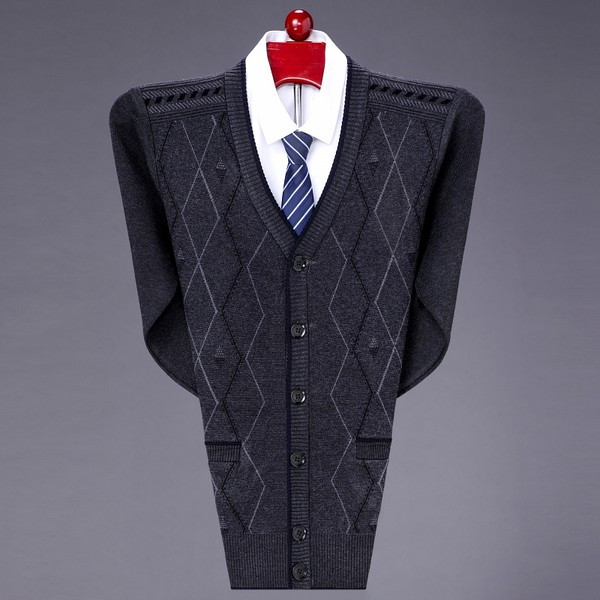 Cardigan pentru bărbați cu forme geometrice
