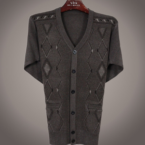 Cardigan de toamnă pentru bărbați cu decolteu în V și nasturi