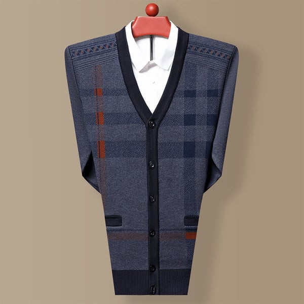 Cardigan casual în carouri pentru bărbați