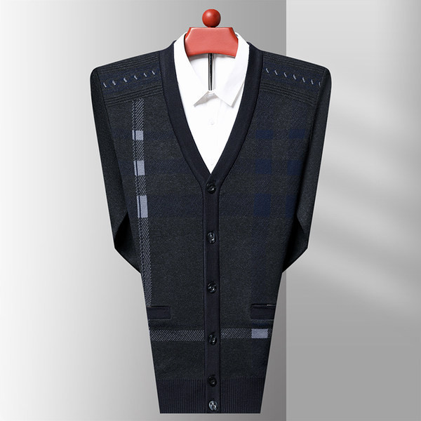 Cardigan casual în carouri pentru bărbați