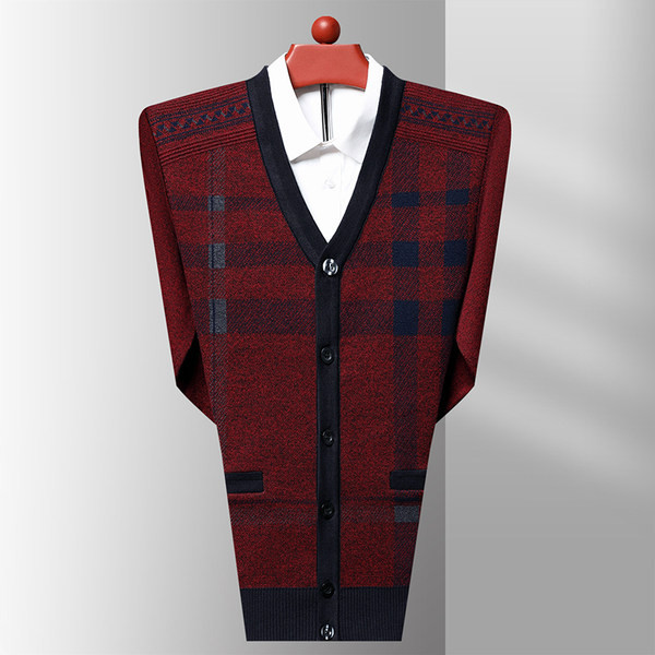 Cardigan casual în carouri pentru bărbați