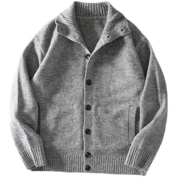 Cardigan casual pentru bărbați cu guler