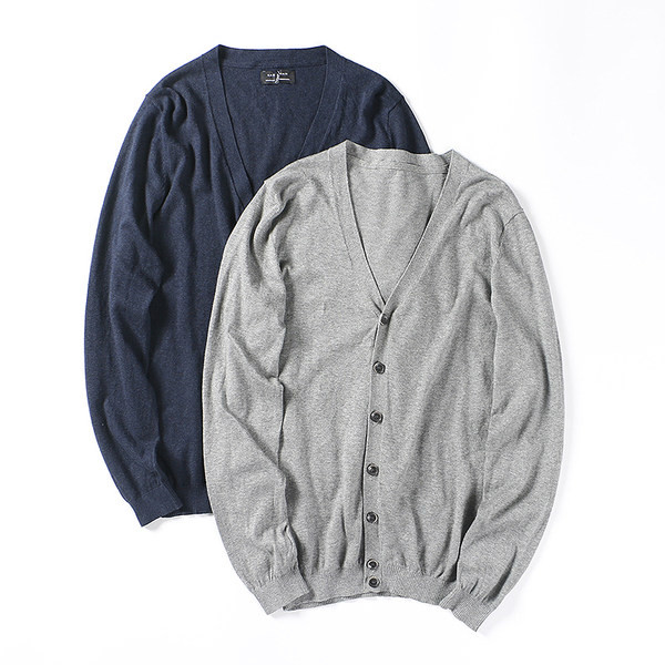 Cardigan pentru bărbați cu decolteu ascuțit în două culori