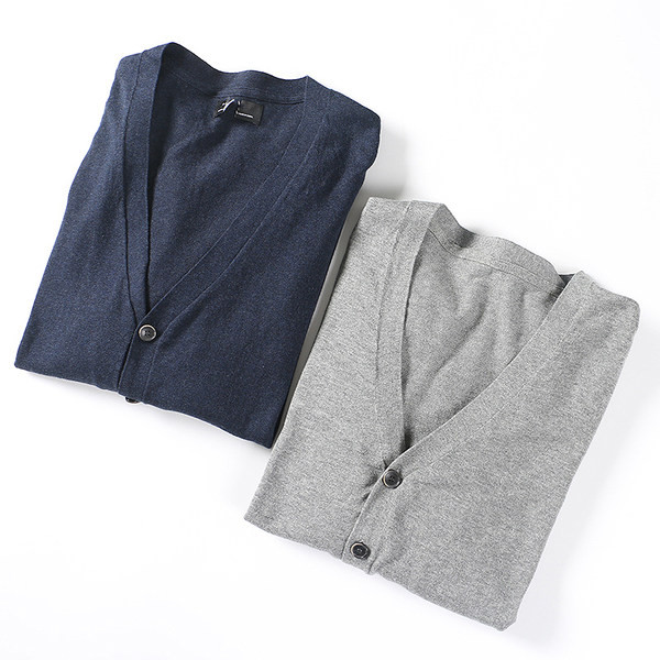 Cardigan pentru bărbați cu decolteu ascuțit în două culori