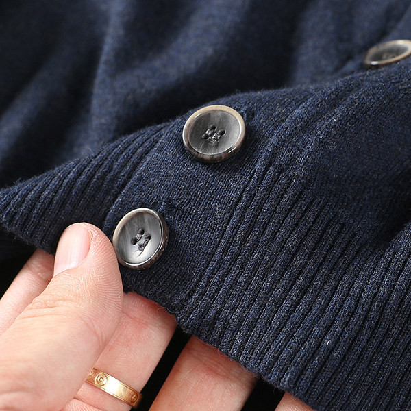 Cardigan pentru bărbați cu decolteu ascuțit în două culori