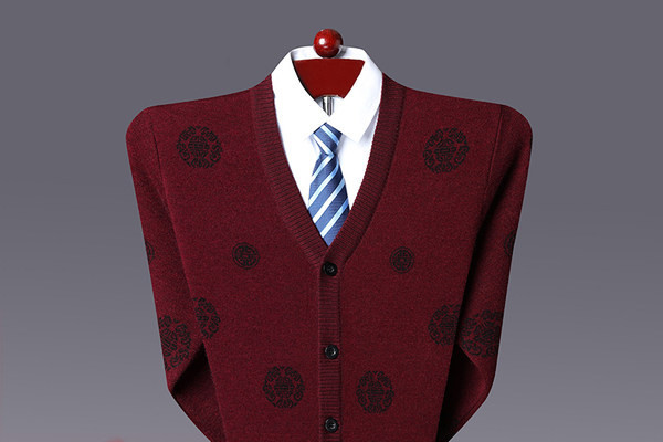 Cardigan solid pentru bărbați cu imprimeu