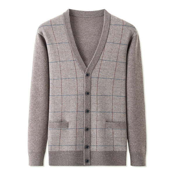 Cardigan în carouri de zi cu zi pentru bărbați