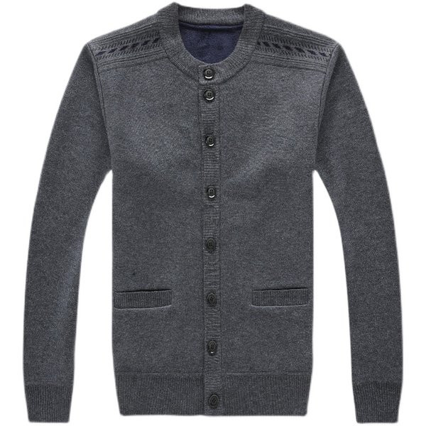 Vesta casual pentru barbati cu guler oval si buzunar