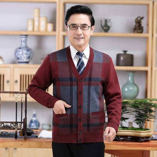 Cardigan bărbătesc tricotat cu nasturi pentru uz zilnic