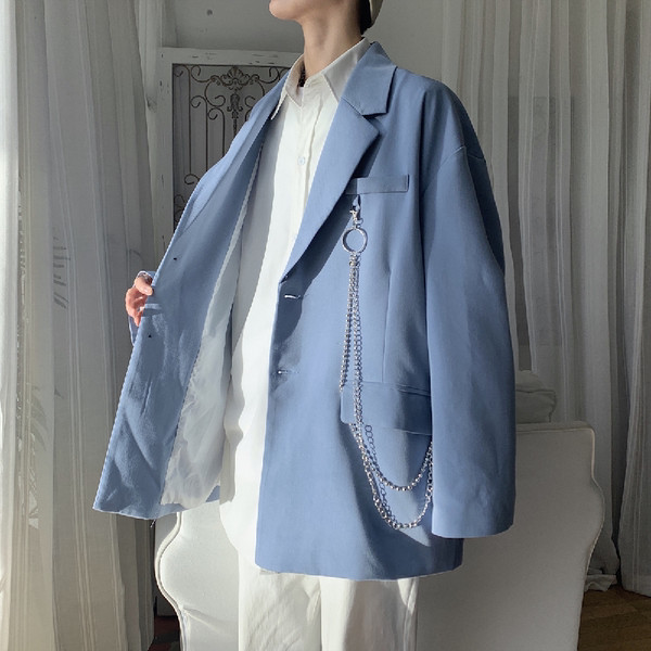 Jachetă bărbătească cu model larg cu decor