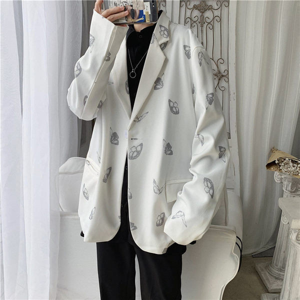 Jachetă casual bărbătească cu imprimeu