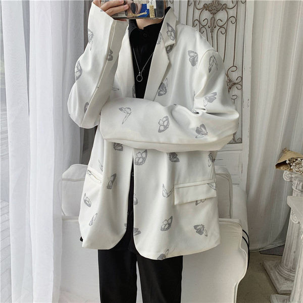 Jachetă casual bărbătească cu imprimeu