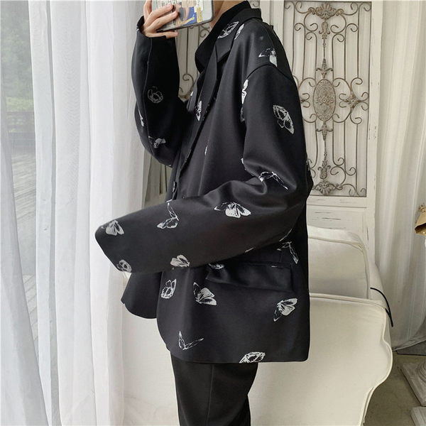 Jachetă casual bărbătească cu imprimeu