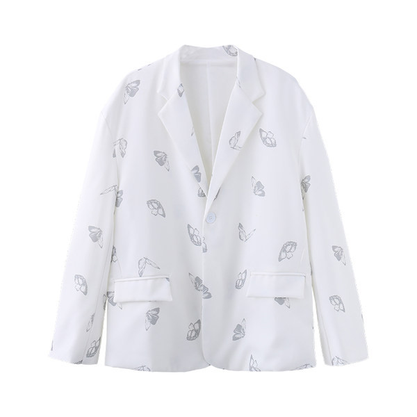 Jachetă casual bărbătească cu imprimeu