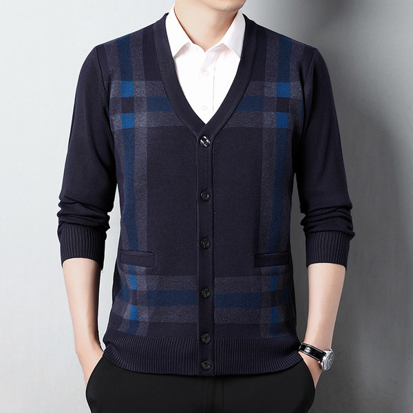 Cardigan pentru bărbați cu mâneci lungi și nasturi