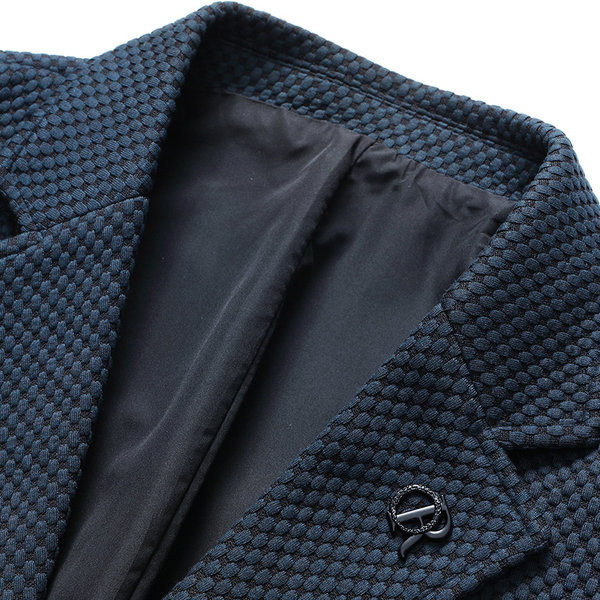 Jachetă modernă pentru bărbați cu element metalic și buzunare