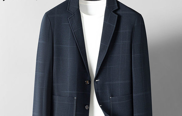 Geacă casual bărbătească în carouri cu buzunar