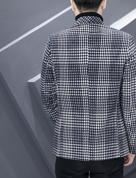 Jachetă casual de lână cu guler lung