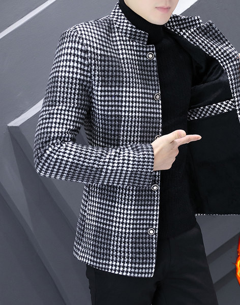 Jachetă casual de lână cu guler lung