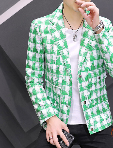 Geaca casual din lana in carouri