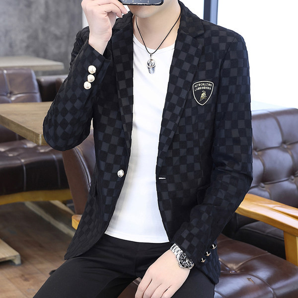 Geaca de toamna pentru barbati cu imprimeu si rever