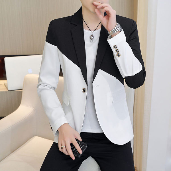 Jachetă alb-negru pentru bărbați