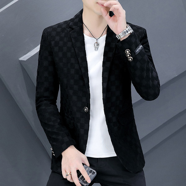 Geaca casual in carouri cu rever