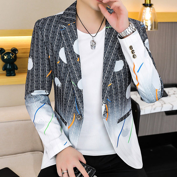 Jachetă colorată pentru bărbați, cu nasturi