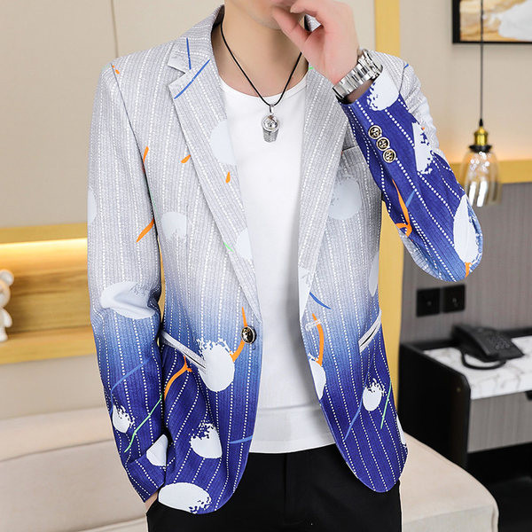 Jachetă colorată pentru bărbați, cu nasturi