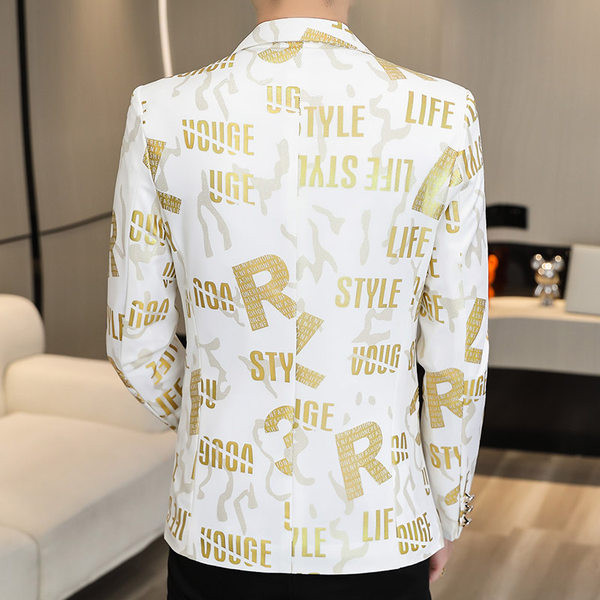 Jachetă elegantă pentru bărbați, cu imprimeu și nasture