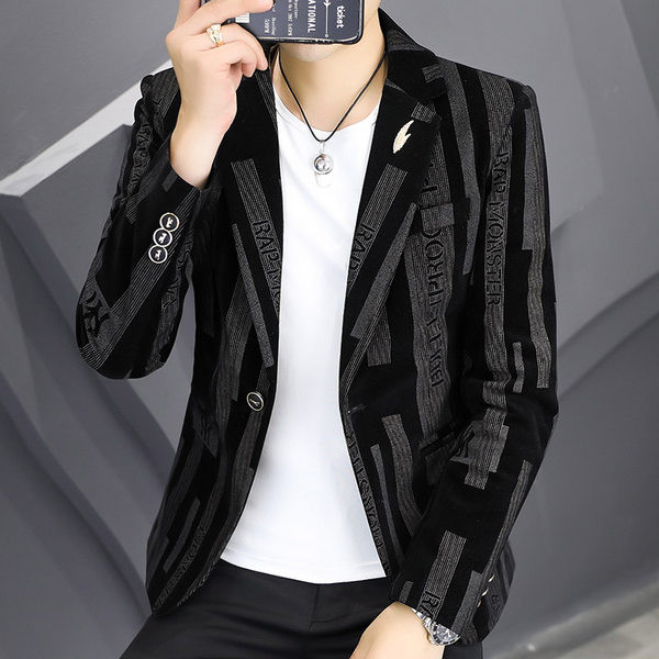 Jachetă pentru bărbați din catifea cu nasturi