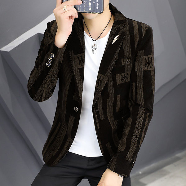 Jachetă pentru bărbați din catifea cu nasturi