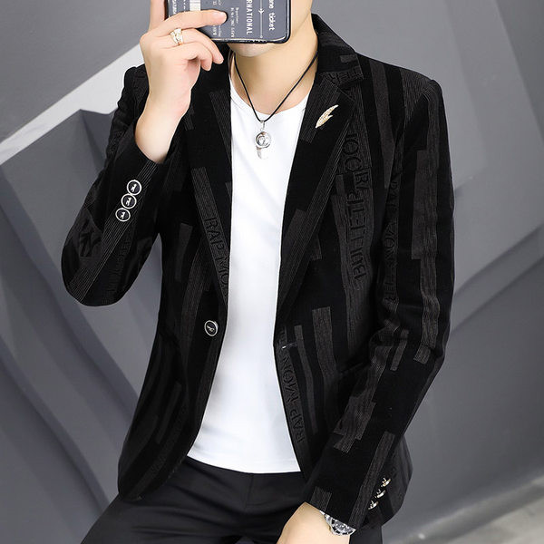 Jachetă pentru bărbați din catifea cu nasturi