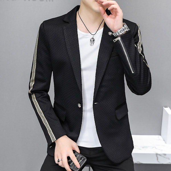 Jachetă sport casual cu pasătură și fermoare pe mâneci