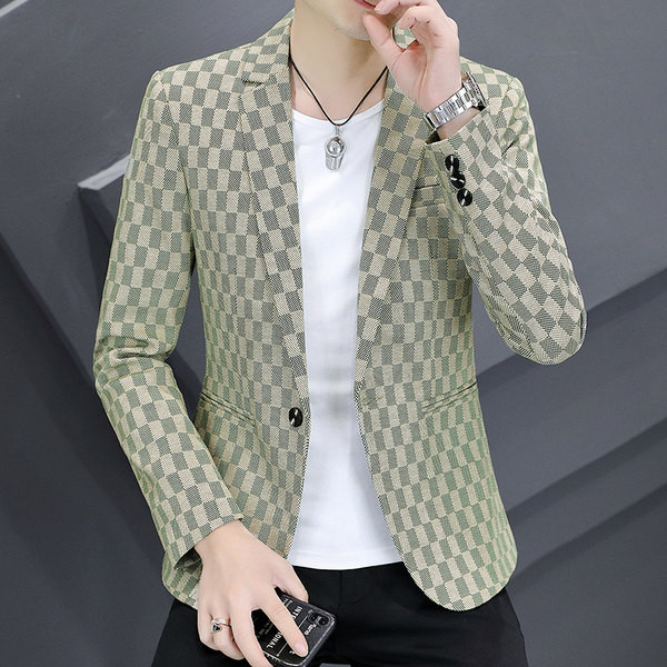 Jachetă casual pentru bărbați cu model în carouri